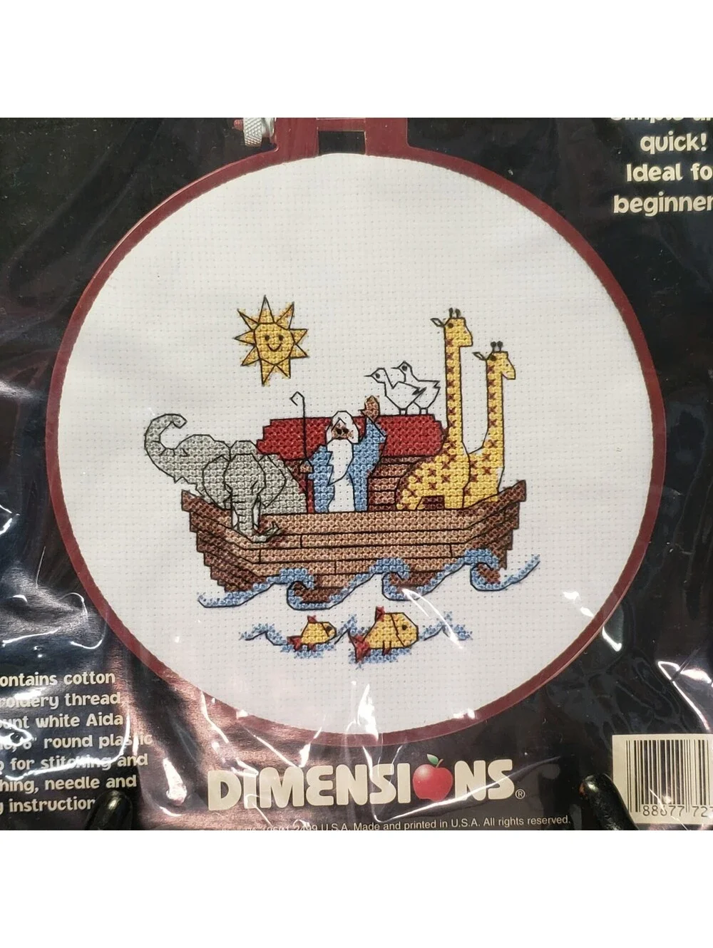Dimensions Learn A Craft Counted Cross Stitch Noah's Ark Simple Quick NEW 72316